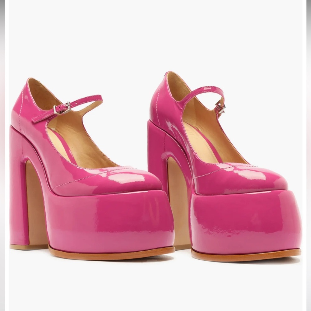 Schutz Zayne Mary Jane chunky Platform Pump Very Pink 8.5